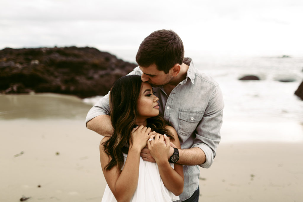 Engagement photo of couple at Laguna Beach.