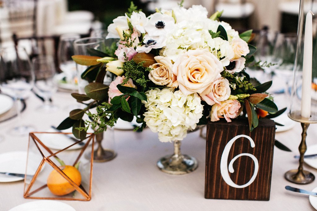 Wooden wedding table number