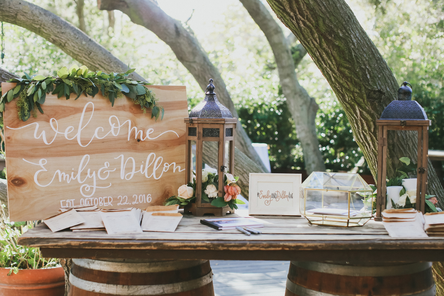 Lucky Day Events Co. // Calamigos Ranch Wedding // Forestry Films // Moody Dusty Rose Copper Romantic Wedding // Wooden Signage // Vintage Wedding