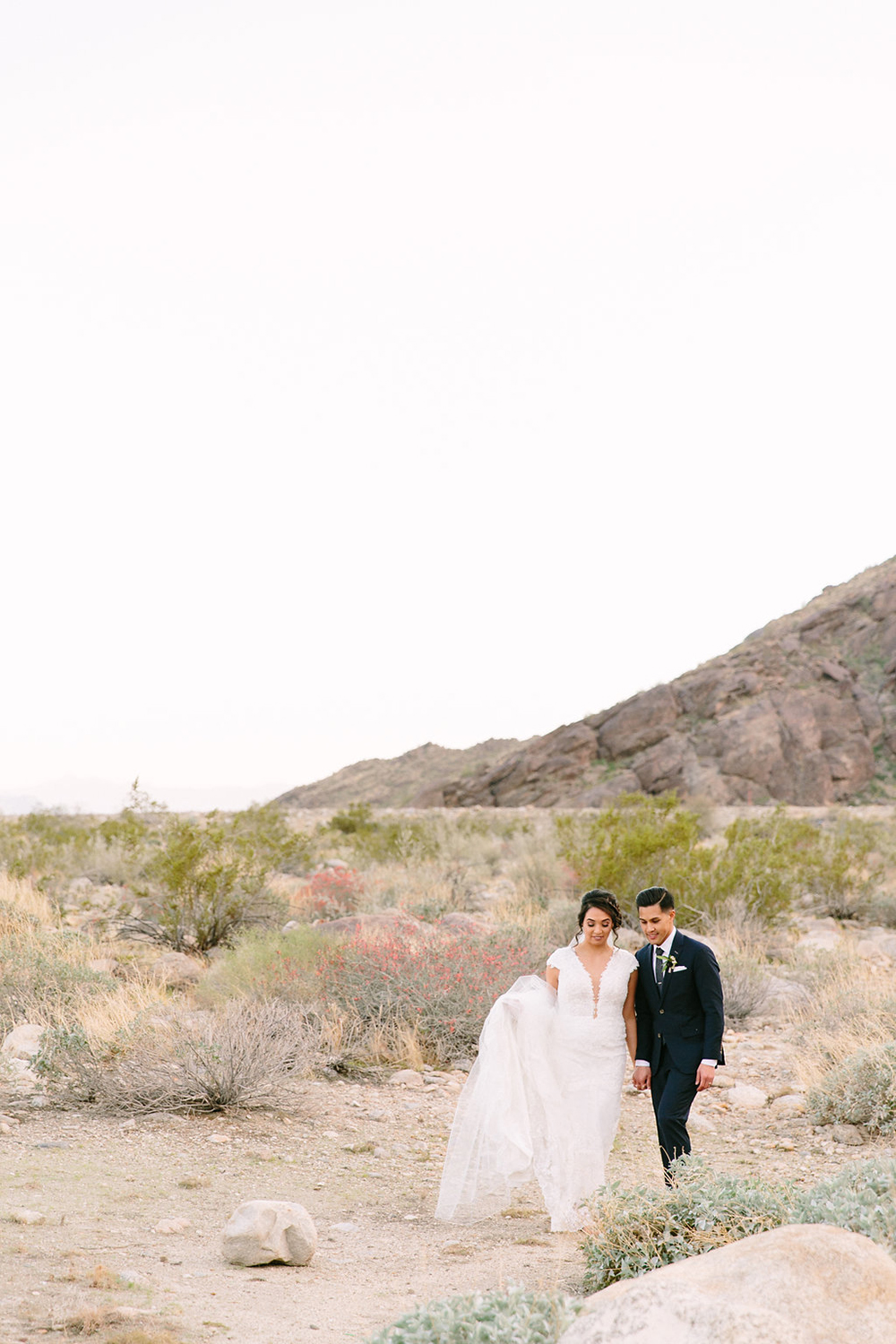 Bride and groom photos in desert