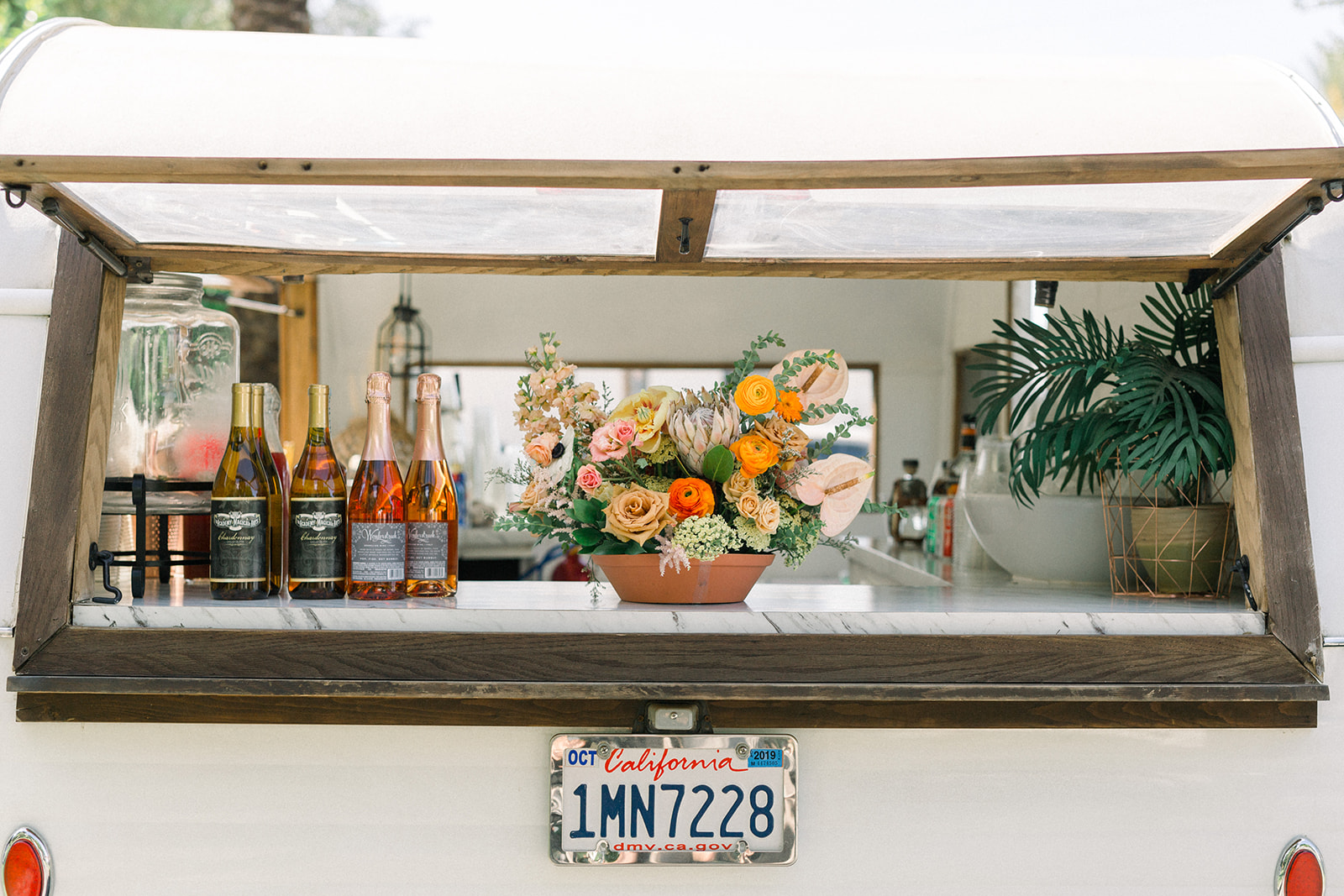 Mobile caravan bar at colorful Cree Estate Wedding by Luck Day Events Co.