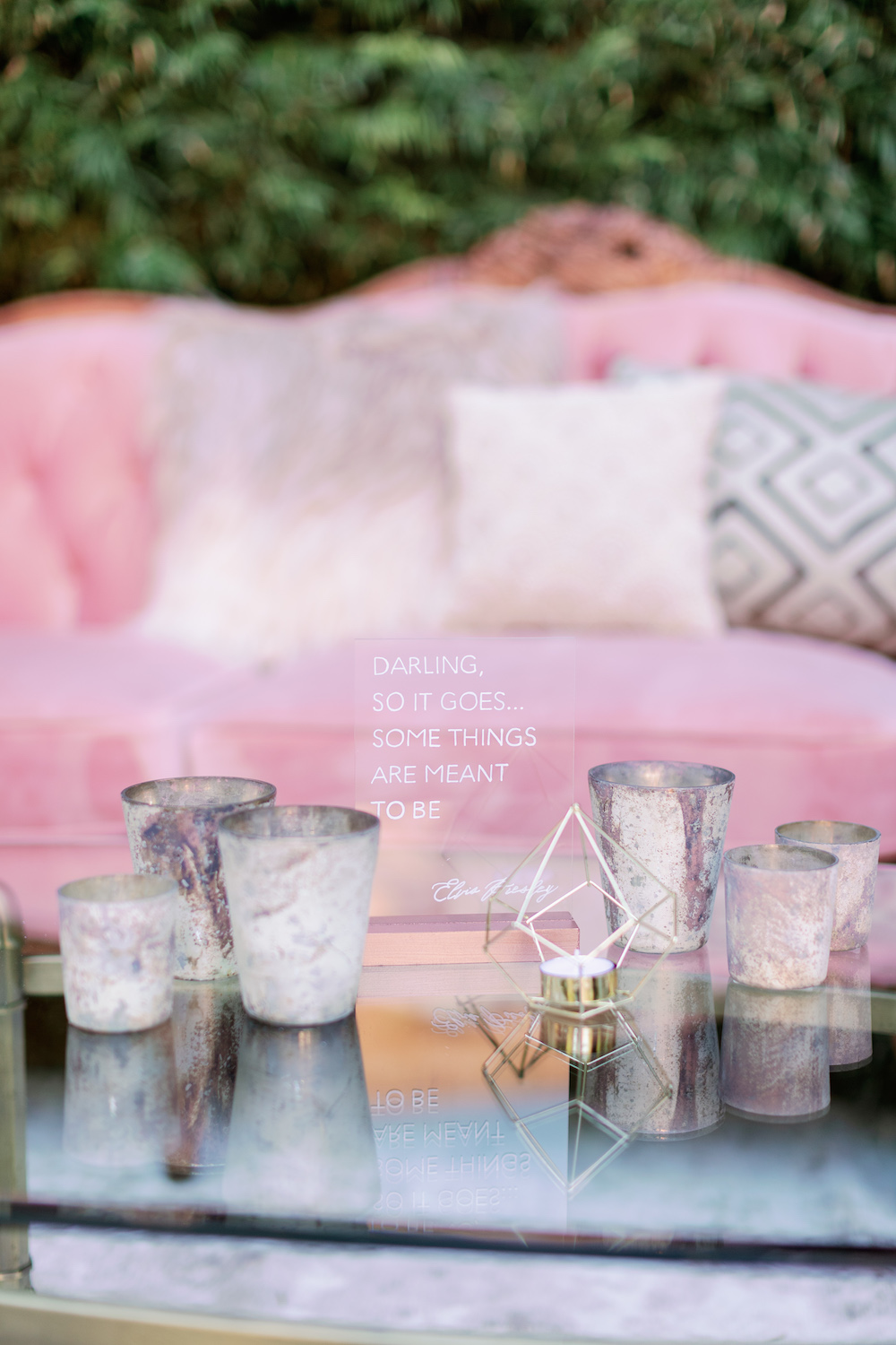 Pink and Grey Wedding Lounge Furniture