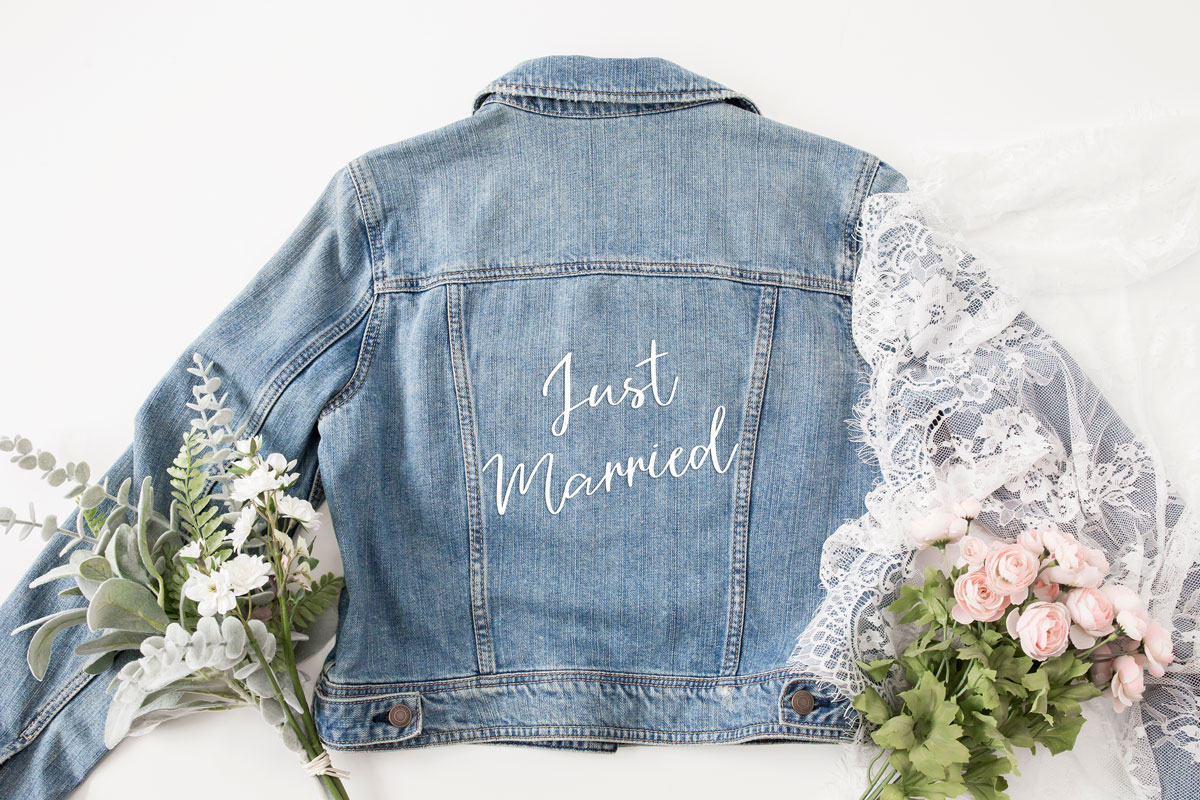 Just Married DIY Jacket with SVG File from Zola